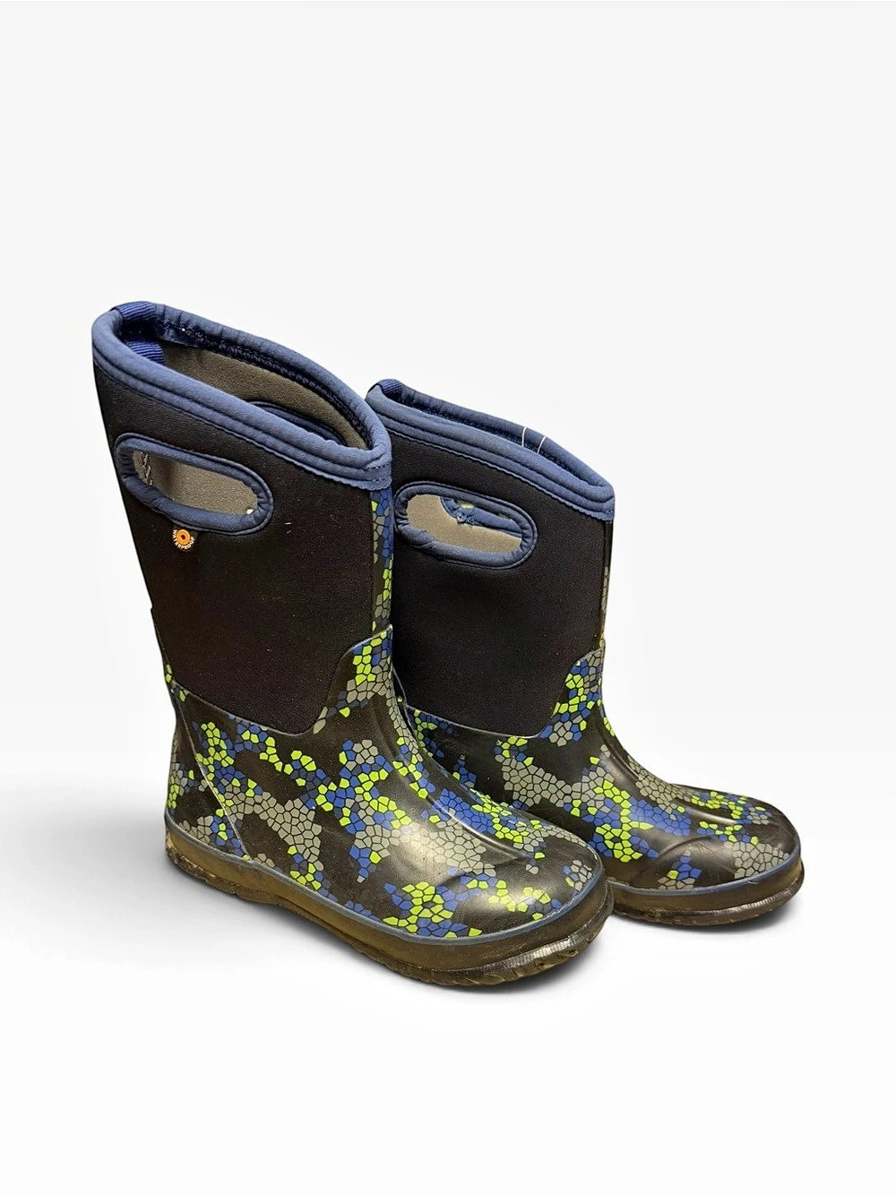 Bogs Classic Axel Rain Boots Black & Blue size 4